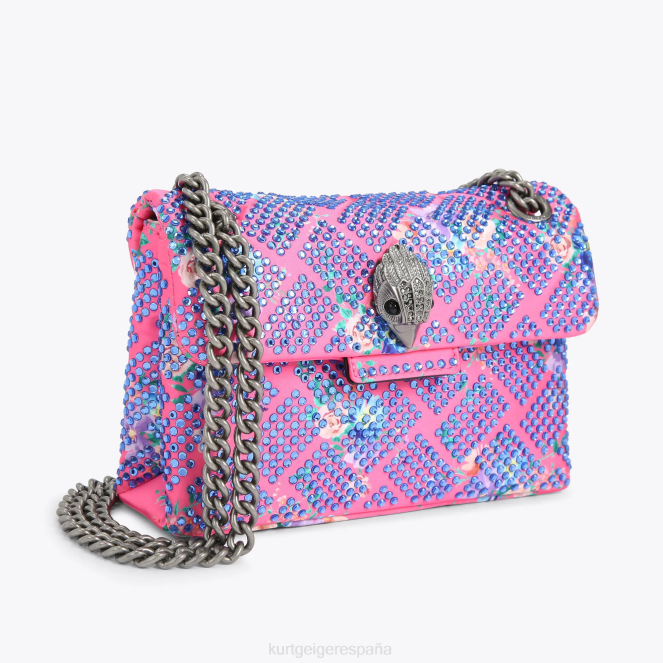 Kurt Geiger mujer Tela de Londres mini Kensington 2LPR36 | bolsas combinación rosa